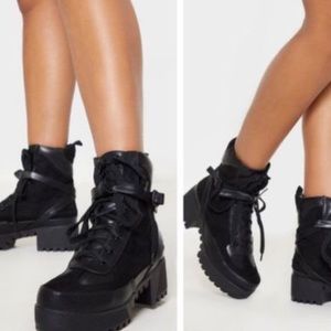 black platform boots